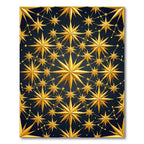 Golden Celestial Starry Night Geometry Rug
