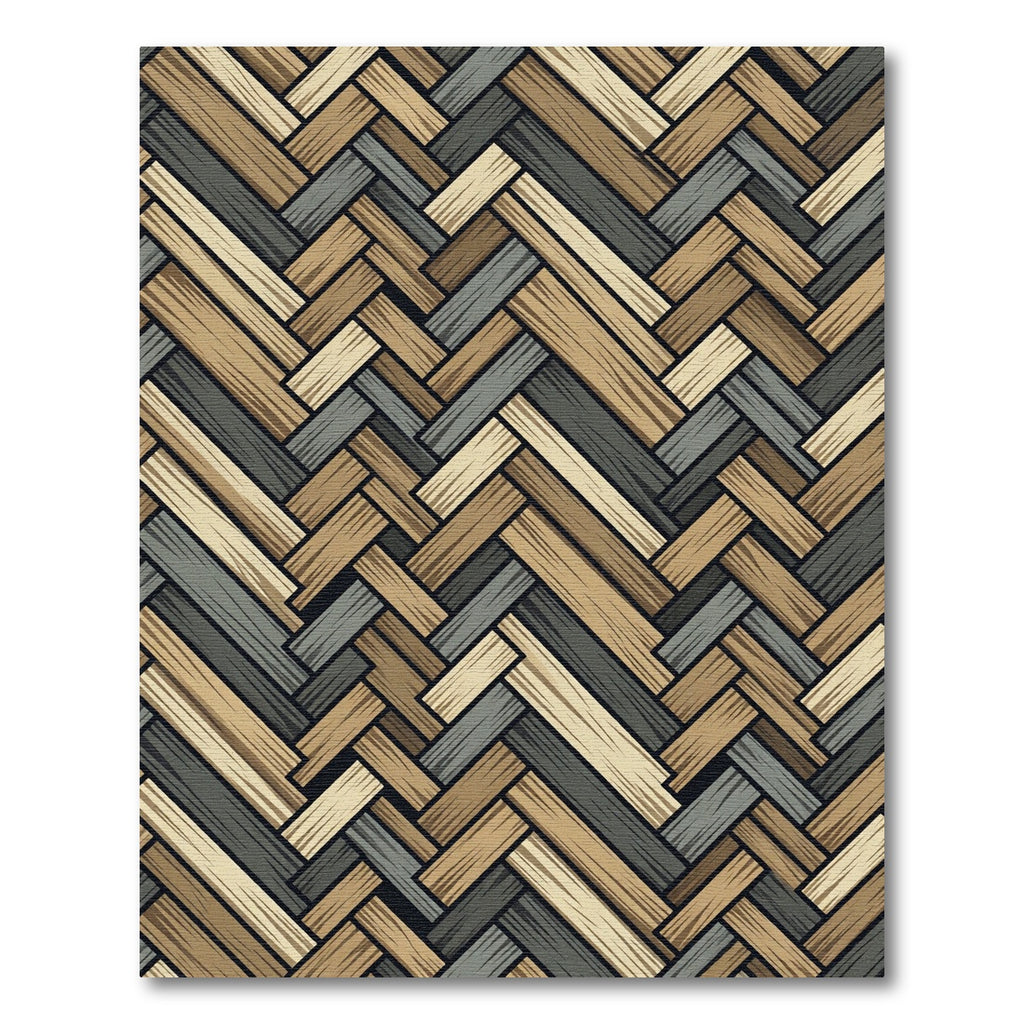 Herringbone Neutral Tones Wooden Textures Rug