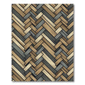 Herringbone Neutral Tones Wooden Textures Rug