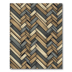 Herringbone Neutral Tones Wooden Textures Rug
