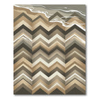 Earthy Chevron Wave Geometric Area Rug