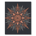 Coral Gray Intricate Floral Starburst Rug