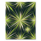 Radiant Green Starburst Geometric Mid-Century Rug
