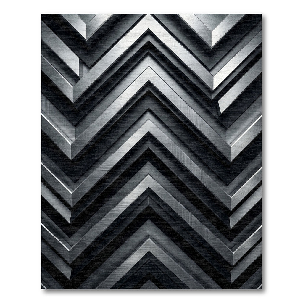 Metallic Silver Minimalist Chevron Accent Rug