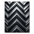 Metallic Silver Minimalist Chevron Accent Rug