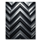 Metallic Silver Minimalist Chevron Accent Rug