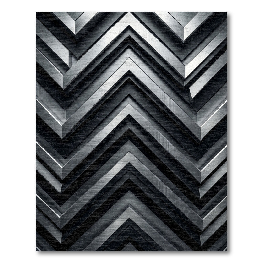 Metallic Silver Minimalist Chevron Accent Rug