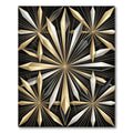 Luxurious Gold and Silver Sunburst Geometric Rug