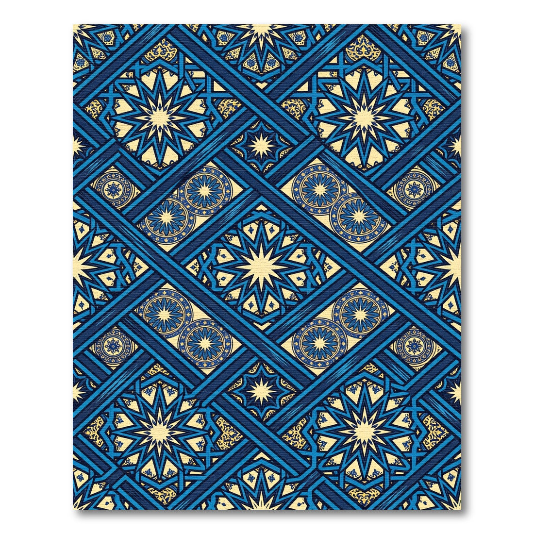 Navy Blue Geometric Eleven Point Star Rug