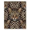 Realistic Leopard Face Seamless Pattern Rug