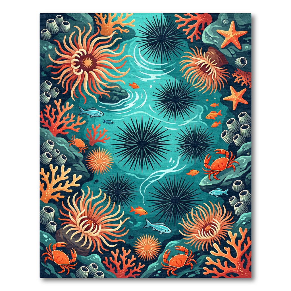 Vibrant Aquatic Coral Reef Sea Life Rug