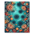 Vibrant Aquatic Coral Reef Sea Life Rug