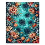 Vibrant Aquatic Coral Reef Sea Life Rug