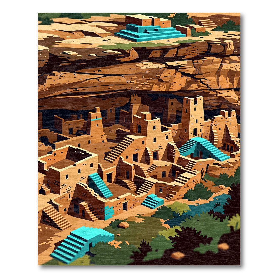 Terracotta Canyon Pueblo Steep Staircase Rug