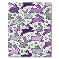 Playful Lavender and Gray Leaping Bunnies Rug