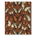 Earthy Amber Enchanted Butterfly Garden Rug