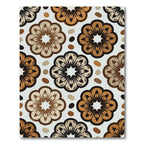 Earthy Coffee Bean Floral Medallion Rug