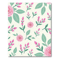 Pink Roses and Green Leaves Pattern Rug