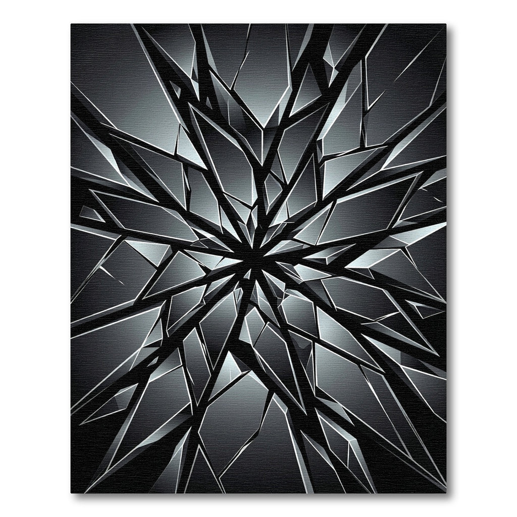 Shattered Crystal Starburst Black Rug