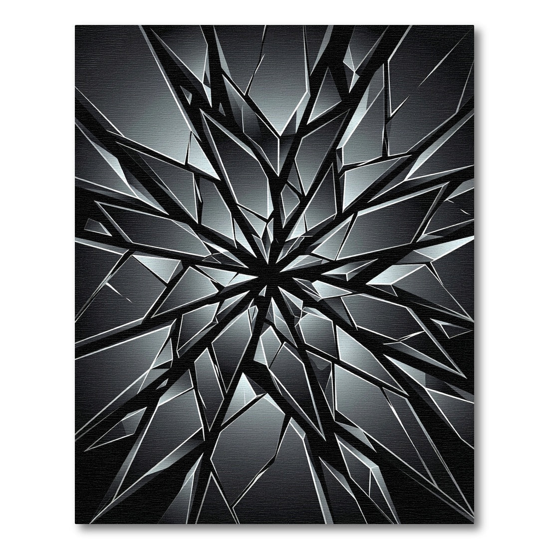 Shattered Crystal Starburst Black Rug