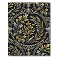 Neoclassical Gold Oak and Wheat Medallion Rug