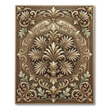 Ornate Gold Leaf Scrollwork Mandala Rug