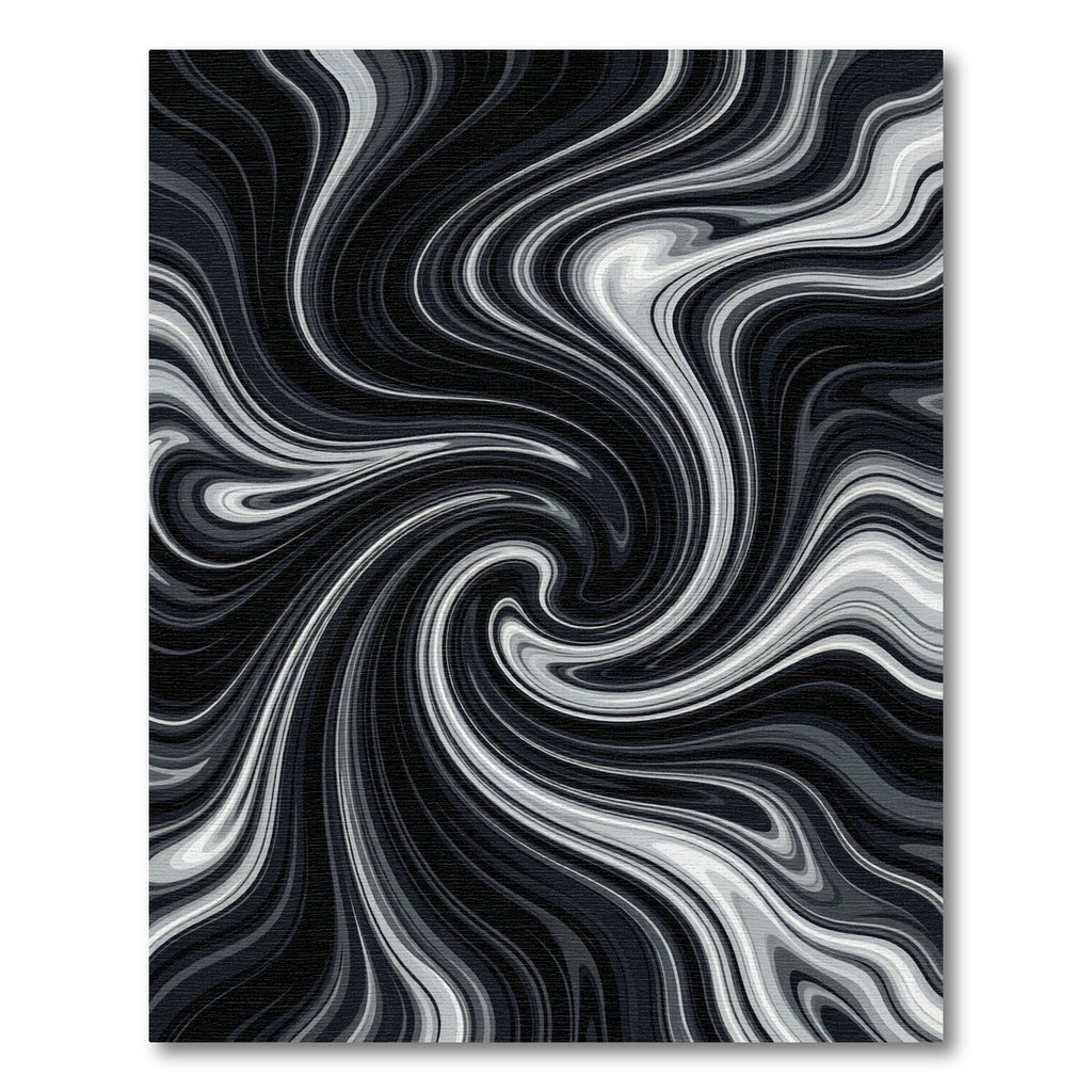 Monochrome Swirling Marble Agate Rug