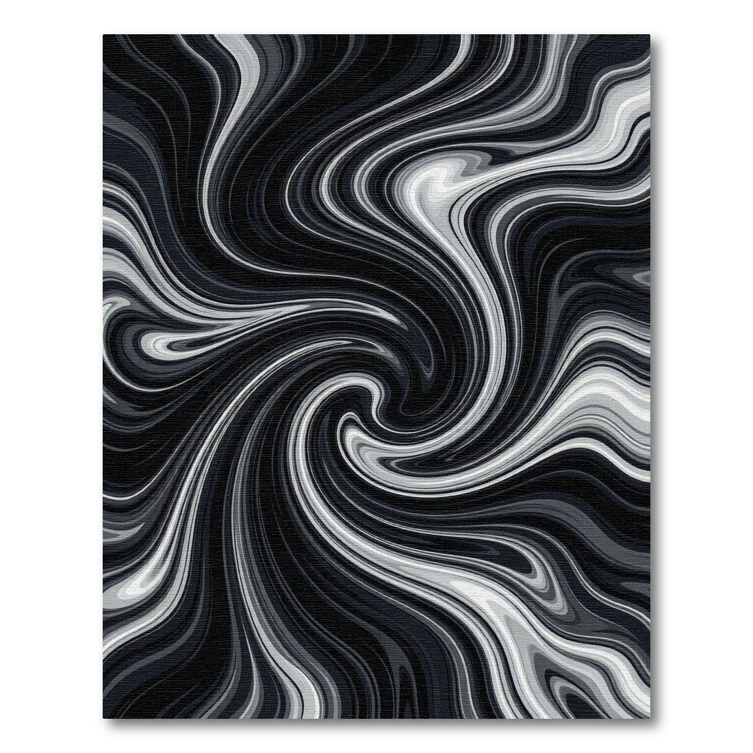 Monochrome Swirling Marble Agate Rug