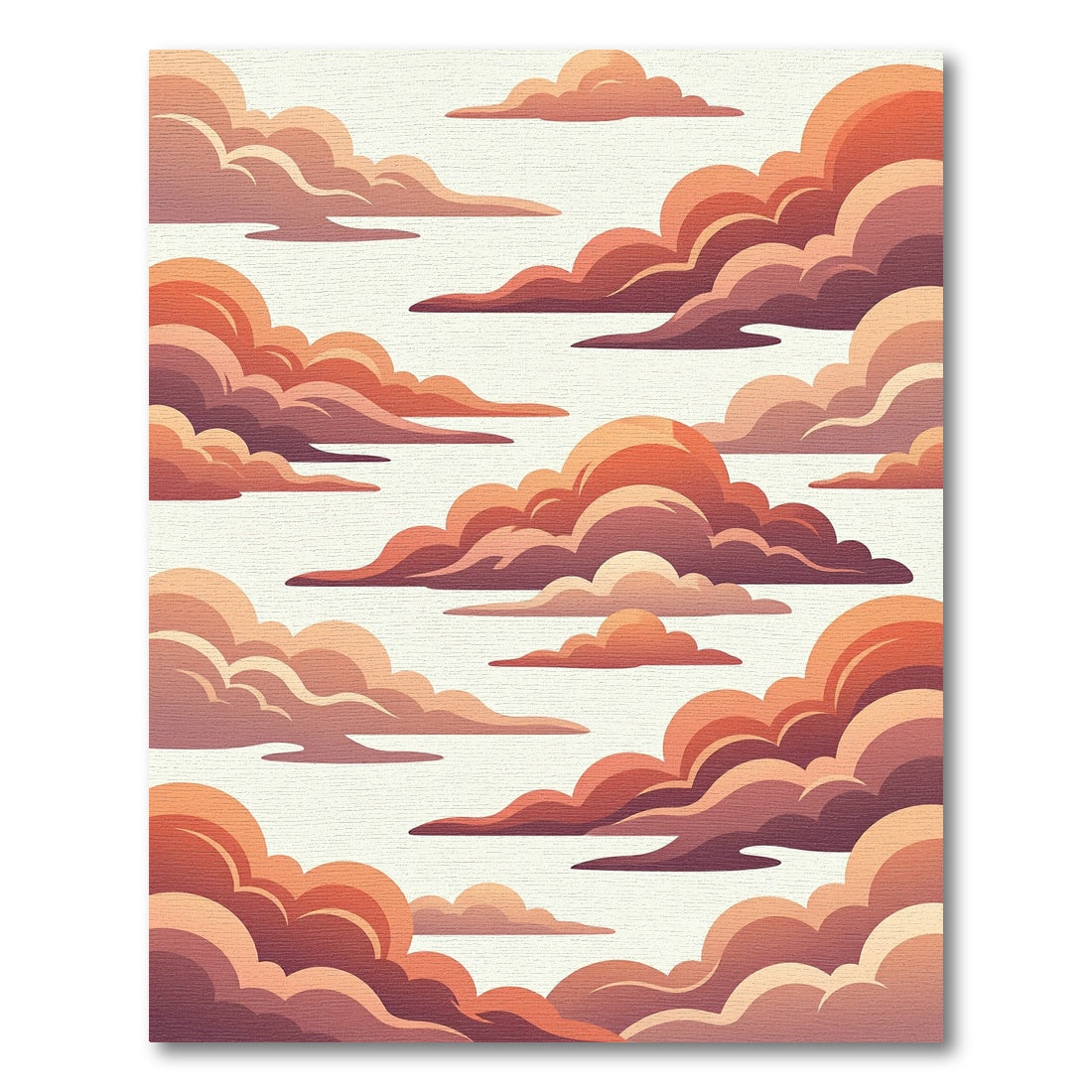 Terracotta Swirls Cumulus Clouds Rug