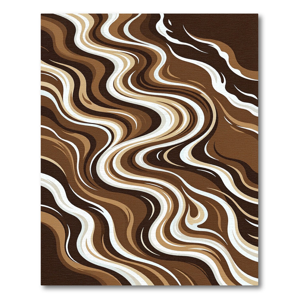 Chocolate Swirl Abstract Contemporary Rug