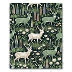 Whimsical Deer and Lupine Meadow Rug