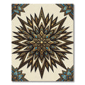 Golden Azure Starburst Geometric Rug