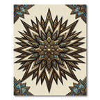 Golden Azure Starburst Geometric Rug