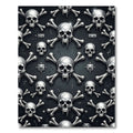 Gothic Metallic Skull and Bone Decor Rug