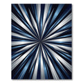 Metallic Blue Radiant Starburst Ray Rug