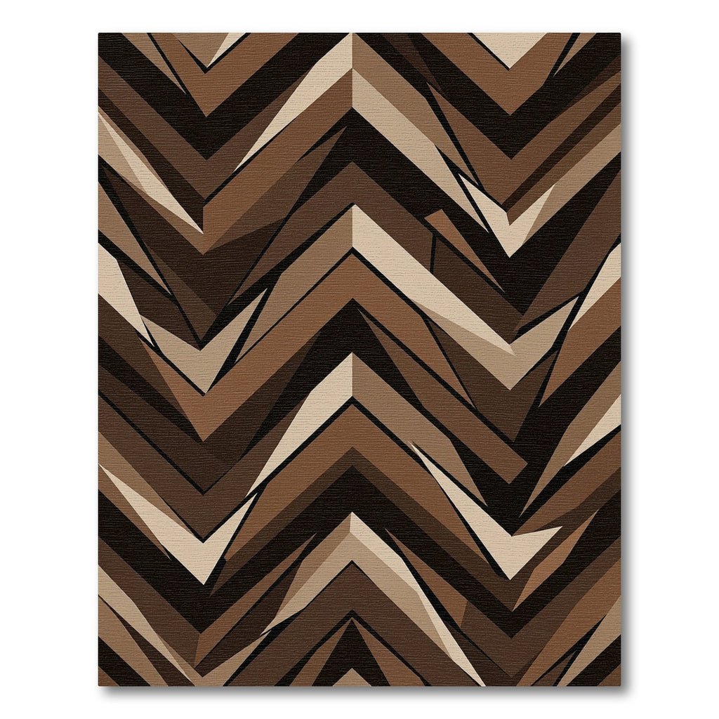 Abstract Earthy Brown Chevron Geometric Rug