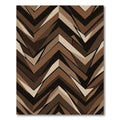 Abstract Earthy Brown Chevron Geometric Rug