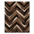 Abstract Earthy Brown Chevron Geometric Rug