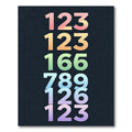 Gradient Rainbow Ombre Number Collage Rug