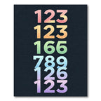 Gradient Rainbow Ombre Number Collage Rug