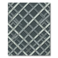Gray Interlocking Lattice Structure Rug