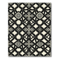 Gothic Black and Cream Lattice Tile Rug