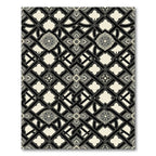 Gothic Black and Cream Lattice Tile Rug