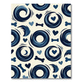 Navy Blue Swirl Bone Heart Graphic Rug