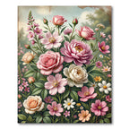 Romantic Pink Floral Bouquet Art Rug