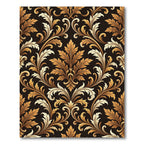 Rich Gold Acanthus Leaf Damask Rug