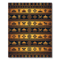 Golden Tribal African Geometric Art Rug