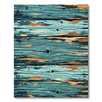 Distressed Teal Wood Grain Planks Rug