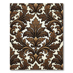 Rich Brown Vintage Acanthus Scroll Rug