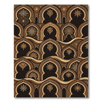 Rich Brown Archway Botanical Medallion Rug